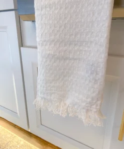 Inspire Me! Home Decor White Dishtowel W/ Fringe