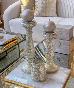 Inspire Me! Home Decor Jeweled Glass Candle Holders (2 Sizes)