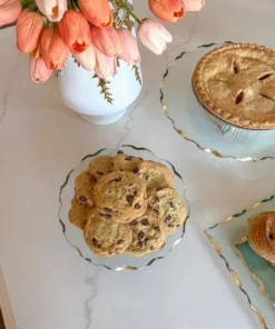 Inspire Me! Home Decor Stacked Glass Cake Stand With Textured Gold Rim (2 Sizes )