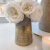 Inspire Me! Home Decor Grey Tapered Vase W/ Gold Design