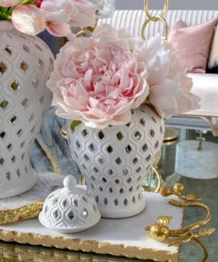 Inspire Me! Home Decor Extra Mini/Miniature White Ginger Jar