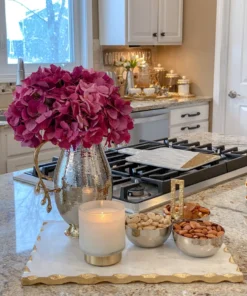 Inspire Me! Home Decor Marble Tray With Metallic Edge (2 Colors)