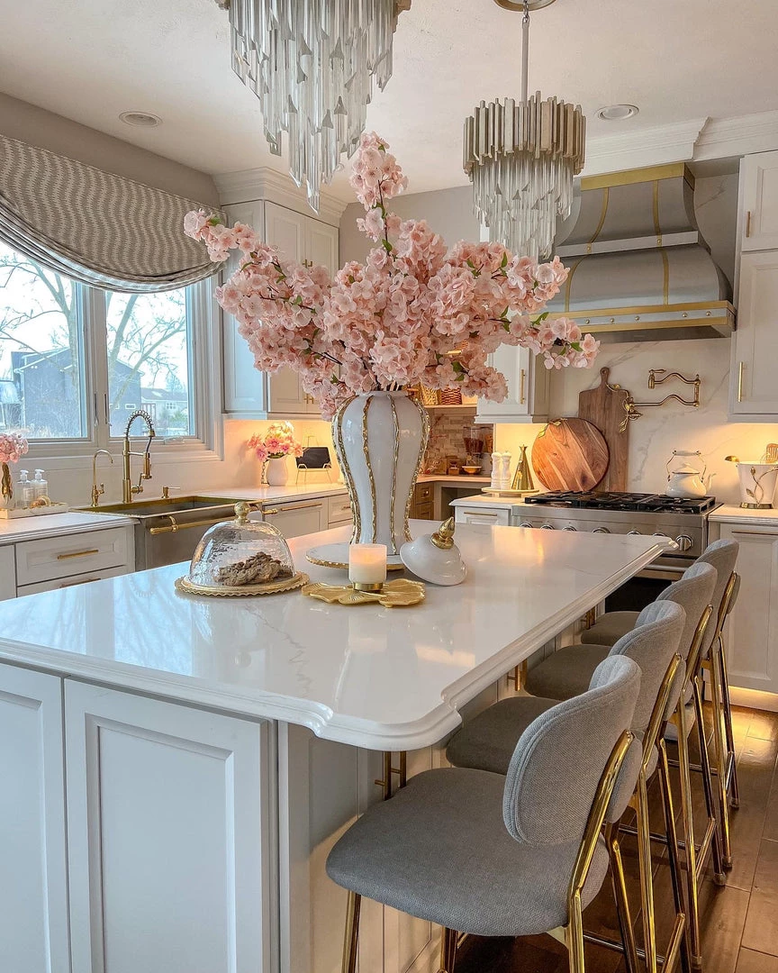 Inspire Me! Home Decor White Ginger Jar With Gold Details (3 Sizes)