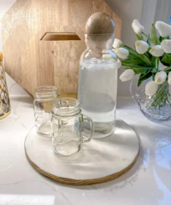 Inspire Me! Home Decor Glass Decanter W/ Mango Wood Stopper