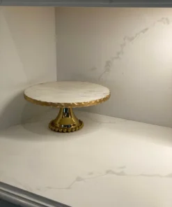 Inspire Me! Home Decor Gold Marble Cake Stand (2 Sizes)