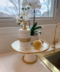 Inspire Me! Home Decor Marble And Gold Stripe Dispenser
