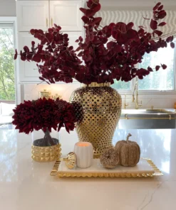 Inspire Me! Home Decor Long Marble Tray With Metal Ripple Edge (2 Colors)