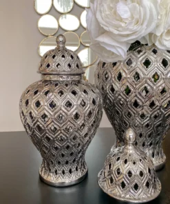 Inspire Me! Home Decor Small Silver Ginger Jar