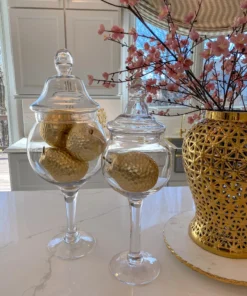 Inspire Me! Home Decor Matte Gold Large Ceramic Hammered Fruits (2 Styles)