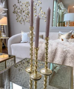 Inspire Me! Home Decor Set Of 4 Metallic Taper Candles (5 Colors)