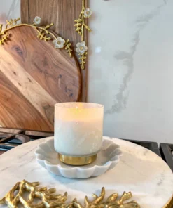 Inspire Me! Home Decor Flower Shaped Marble Bowl