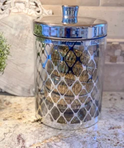 Inspire Me! Home Decor Glass Jar W/ Gold Lid (2 Sizes & 2 Colors)