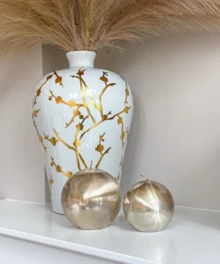 Inspire Me! Home Decor Glossy Gold Metallic Orb Candles (2 Sizes)