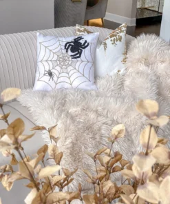 Inspire Me! Home Decor Gold Glam Beaded Spider Pillow