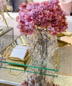 Inspire Me! Home Decor Glass Tray With Gold Metal Vine Handles