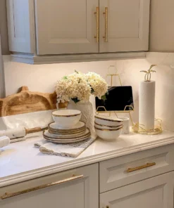 Inspire Me! Home Decor White And Gold Rimmed Porcelain Dinner Set ( 12 Piece Set )