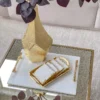 Inspire Me! Home Decor Gold Handle Marble Tray