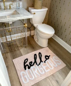 Inspire Me! Home Decor Hello Gorgeous Pink Bath Rug BATHROOM