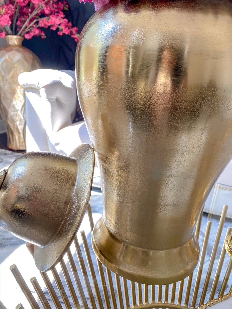 Inspire Me! Home Decor Gold Metal Ginger Jar