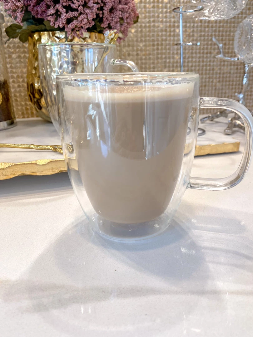 Inspire Me! Home Decor KITCHEN 16 Oz Double Wall Glass Coffee Mug With Handle