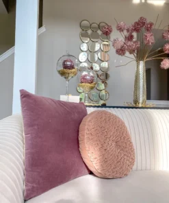 Inspire Me! Home Decor Mauve Velvet Pillow PILLOWS, RUGS, & THROWS