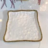 Inspire Me! Home Decor Gold And White Beaded Square Platter