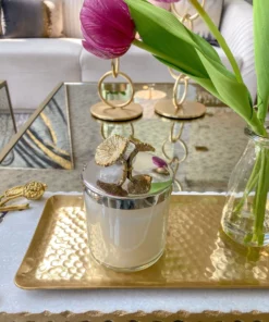 Inspire Me! Home Decor Silver And Gold Detailed Lid Candle- Unscented (6 Styles)