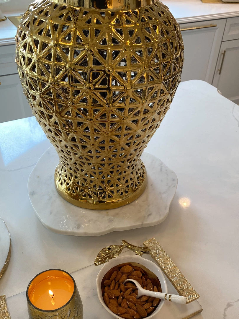 Inspire Me! Home Decor KITCHEN Organic Shape Marble Lazy Susan