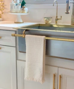 Inspire Me! Home Decor White Dishtowel W/ Fringe