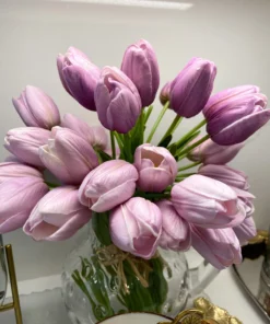 Inspire Me! Home Decor Real Touch Purple Tulip Bundle (3 Shades)