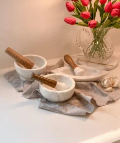 Inspire Me! Home Decor Marble Mortar And Pestle With Wooden Handle (3 Styles) KITCHEN