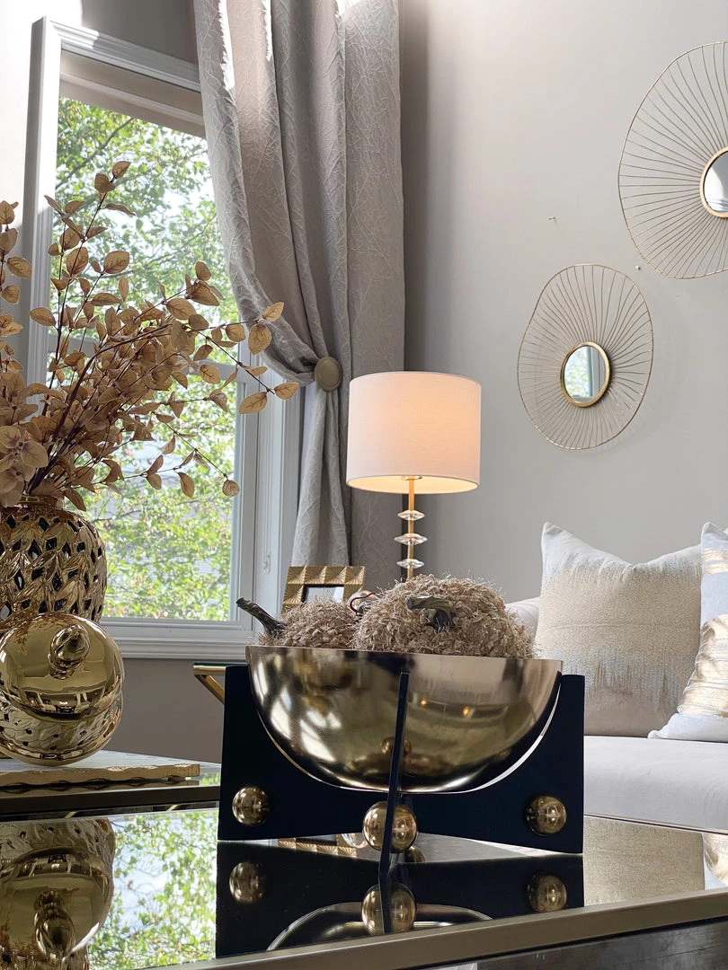 Inspire Me! Home Decor Gold Metal Bowl With Black Base (3 Sizes)