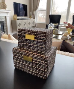 Inspire Me! Home Decor Black And White Decorative Boxes (Set Of 2)