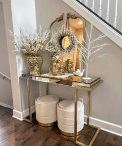 Inspire Me! Home Decor Gold Glass Hurricane With Flower Base