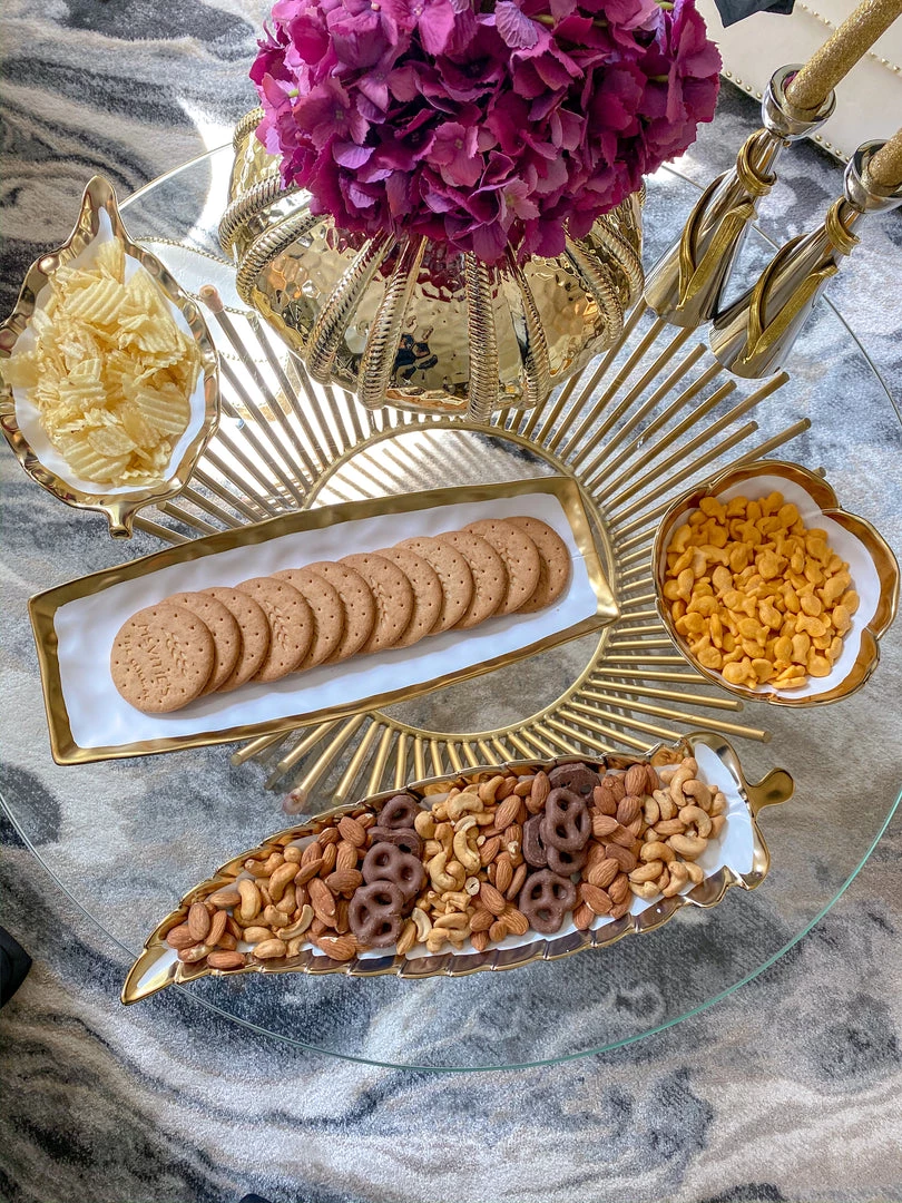 Inspire Me! Home Decor Long Gold Edge Tray