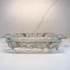 Inspire Me! Home Decor Rectangular Silver Handled Pyrex Holder With Leaf Design
