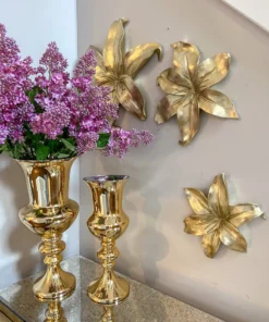 Inspire Me! Home Decor Gold Flower Wall Art