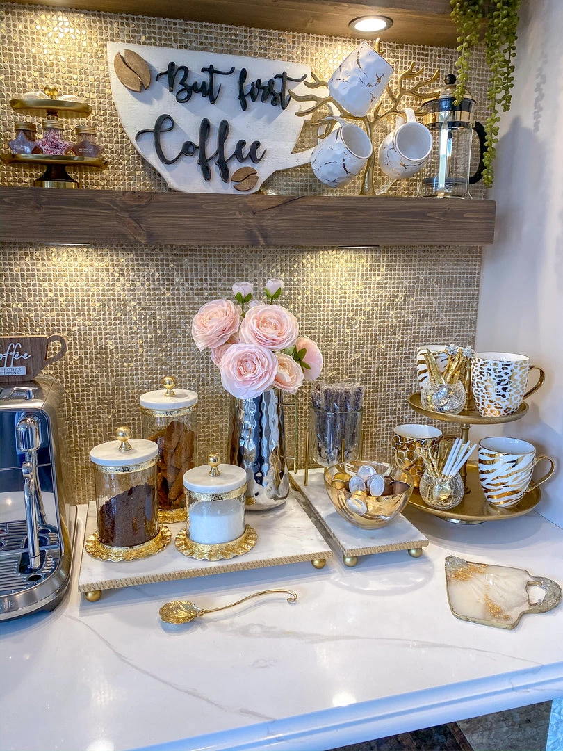 Inspire Me! Home Decor Gold Flower Petal Spoon Rest ( 2 Sizes )