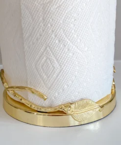 Inspire Me! Home Decor Gold Leaf Detailed Paper Towel Holder