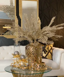 Inspire Me! Home Decor Glass Candle Holders On Gold Floral Stand (2 Sizes)