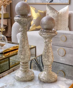 Inspire Me! Home Decor Jeweled Glass Candle Holders (2 Sizes)