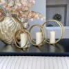 Inspire Me! Home Decor Gold Circle Candle Holders (Set Of 3)