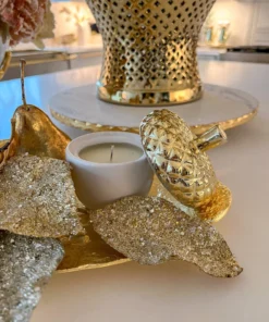 Inspire Me! Home Decor White Acorn Candle With Gold Top