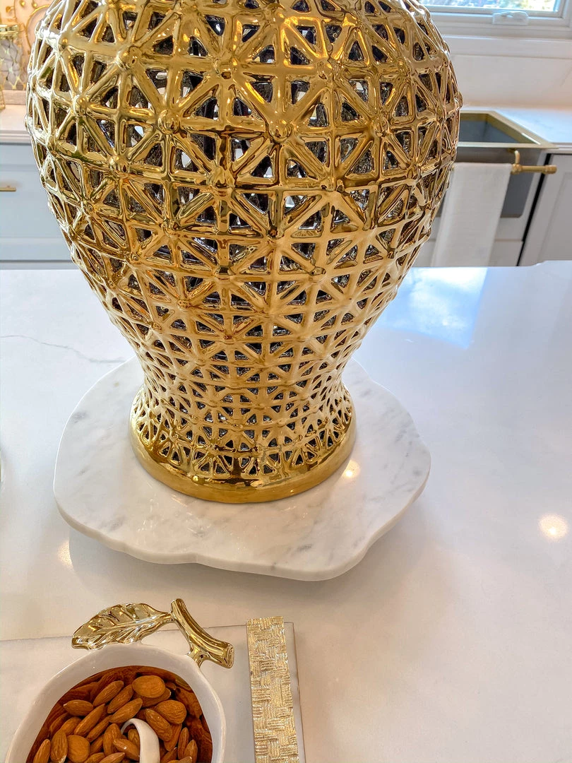 Inspire Me! Home Decor KITCHEN Organic Shape Marble Lazy Susan