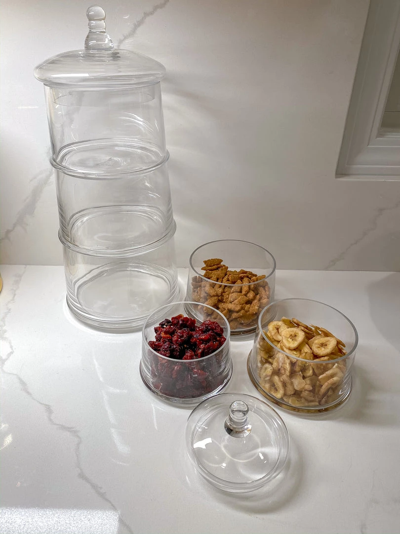 Inspire Me! Home Decor Three Section Clear Apothecary Jars With Lid (2 Sizes) KITCHEN