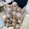 Inspire Me! Home Decor White And Gold Decorative Holiday Garland