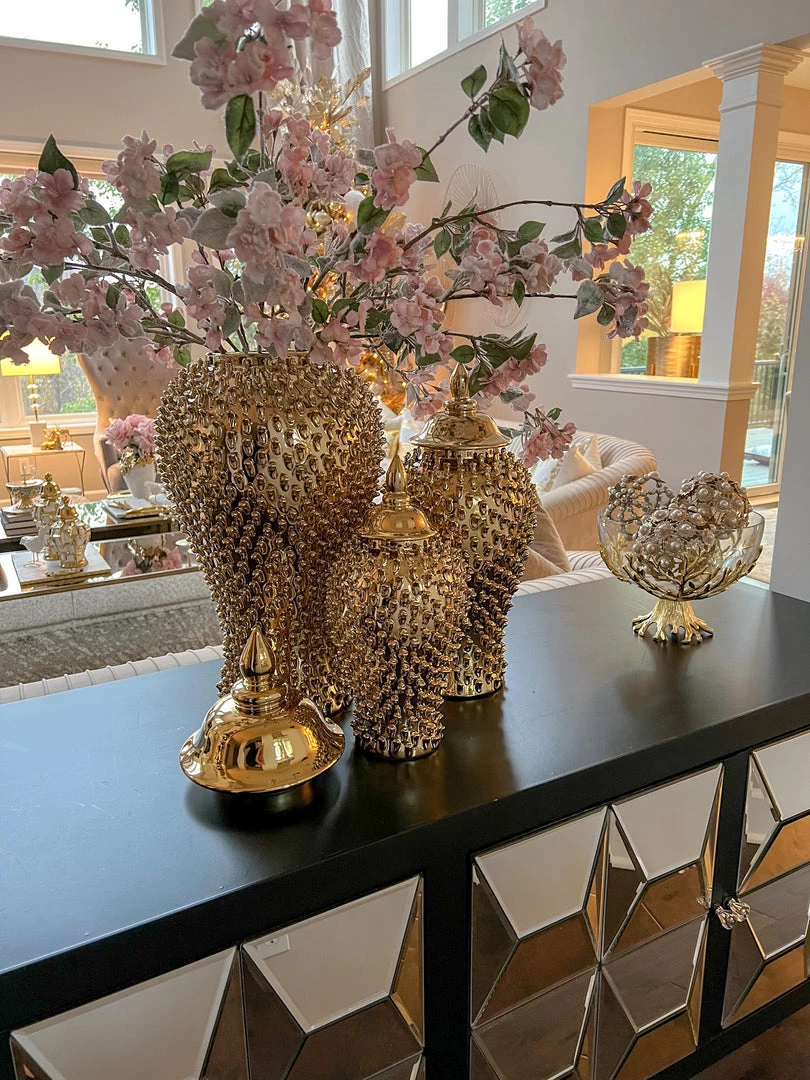 Inspire Me! Home Decor Gold Studded Ginger Jar (3 Sizes)