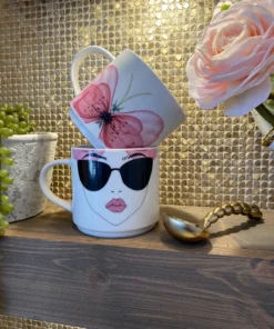Inspire Me! Home Decor Butterfly Sunglasses Stack Mugs