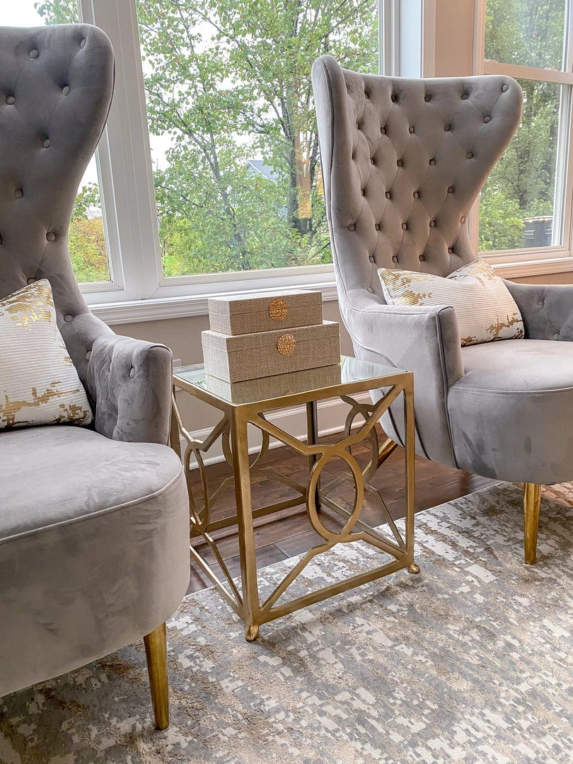 Inspire Me! Home Decor Square Mirror Top Nesting Side Tables Set Of 2