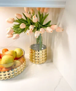 Inspire Me! Home Decor Tall Gold Textured Glass Vase